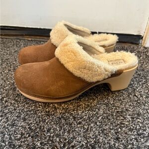 Crocs Brown Shearling Clog Mules